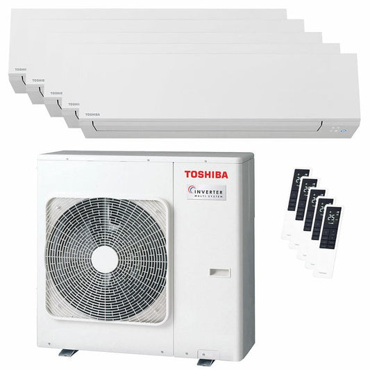 Condizionatore Toshiba SHORAI Edge White penta split 9000+9000+9000+9000+9000 BTU inverter A++ wifi unità esterna 10 kW 