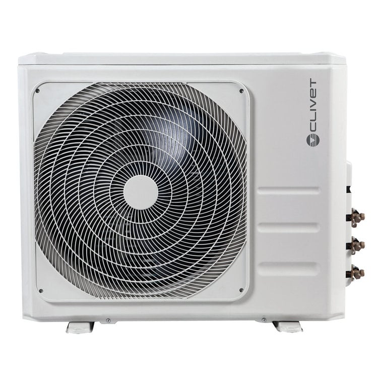 Condizionatore Clivet BOX 2 650x650 cassetta 4 vie dual split 18000+18000 BTU inverter A+ unità esterna 12.3 kW 