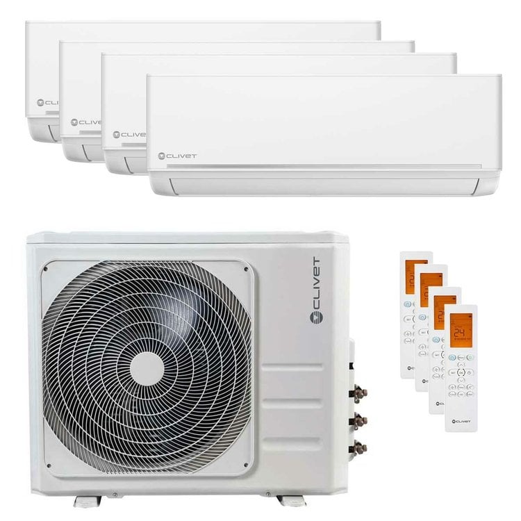 Condizionatore Clivet EZCool quadri split 9000+9000+12000+18000 BTU inverter A+ unità esterna 12.3 kW 