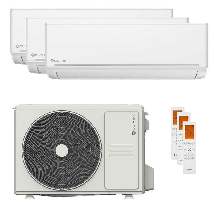 Condizionatore Clivet EZCool trial split 12000+12000+12000 BTU inverter A++ unità esterna 7.9 kW 