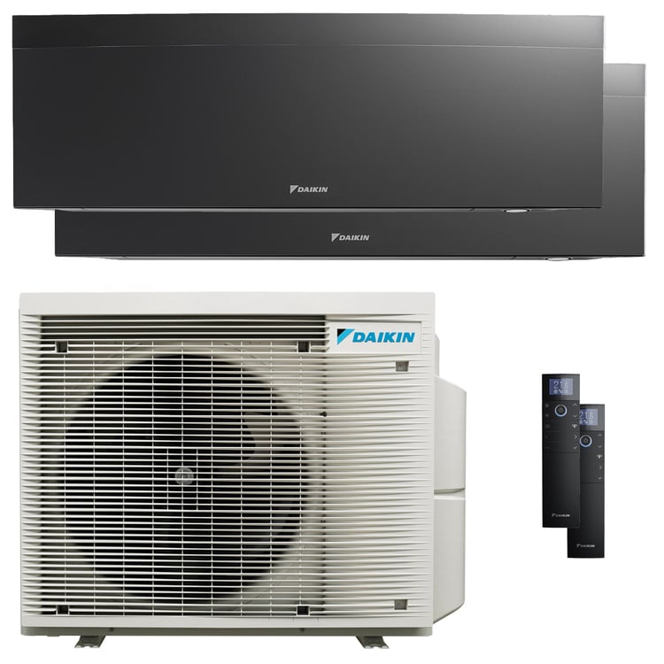 Condizionatore Daikin Emura 3 dual split 12000+12000 BTU inverter A++ wifi unità esterna 5 kW Nero