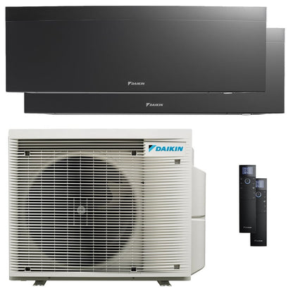 Condizionatore Daikin Emura 3 dual split 12000+18000 BTU inverter A++ wifi unità esterna 5 kW Nero