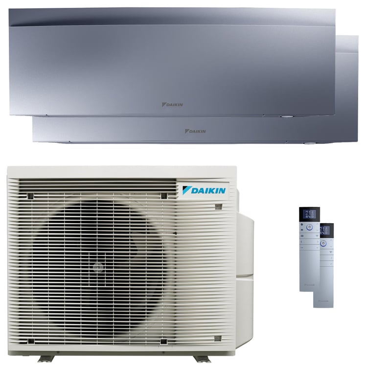 Condizionatore Daikin Emura 3 dual split 12000+18000 BTU inverter A++ wifi unità esterna 5 kW Silver