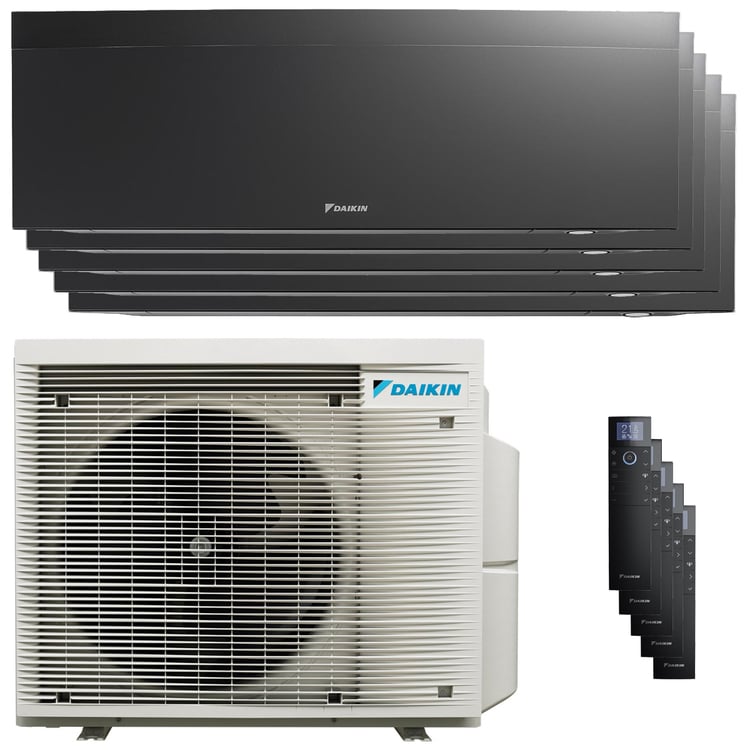 Condizionatore Daikin Emura 3 penta split 7000+7000+9000+9000+12000 BTU inverter A+ wifi unità esterna 7.8 kW Nero