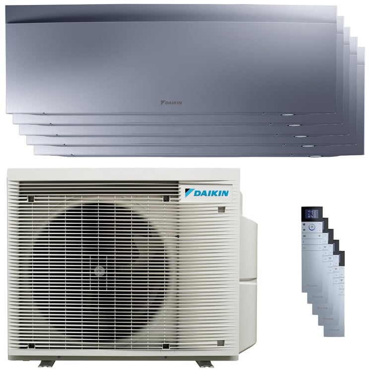 Condizionatore Daikin Emura 3 penta split 7000+7000+9000+9000+12000 BTU inverter A+ wifi unità esterna 7.8 kW Silver