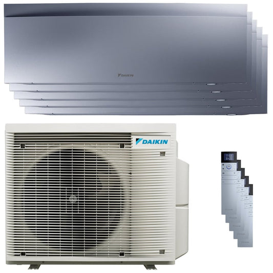 Condizionatore Daikin Emura 3 penta split 7000+9000+9000+12000+12000 BTU inverter A++ wifi unità esterna 7.8 kW Silver