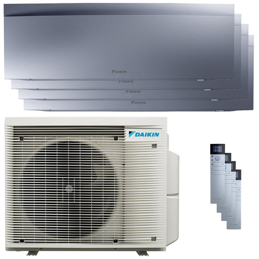 Condizionatore Daikin Emura 3 quadri split 12000+12000+12000+12000 BTU inverter A++ wifi unità esterna 7.4 kW Silver