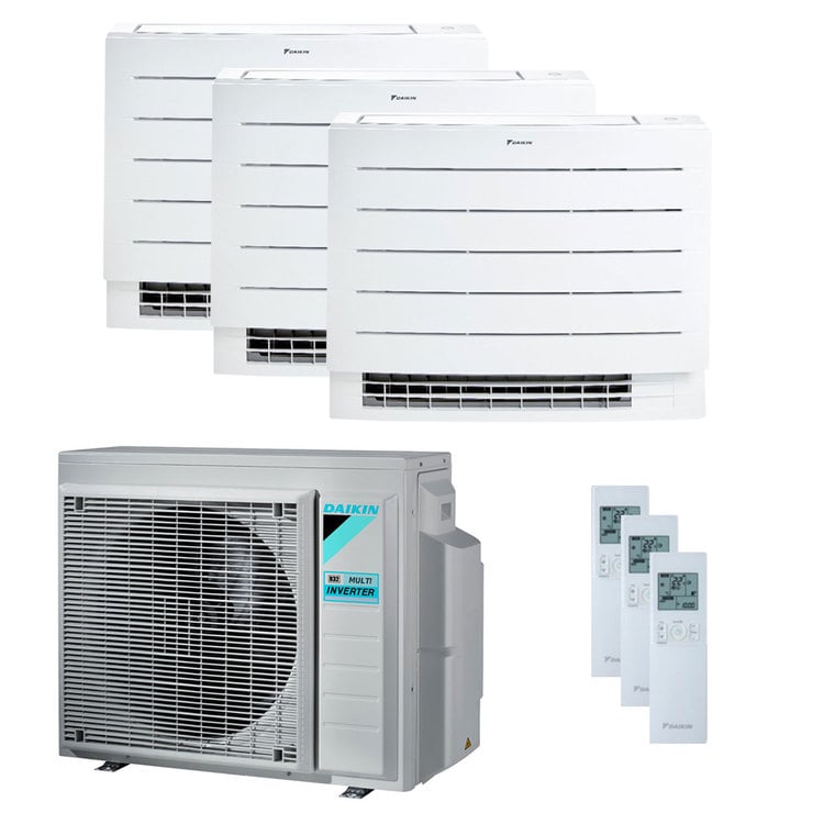 Condizionatore Daikin Perfera Floor trial split 7000+12000+12000 BTU inverter A+++ wifi unità esterna 5,2 kW