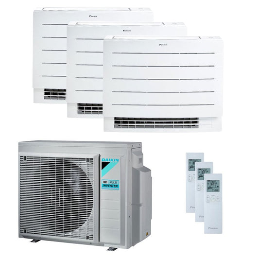 Condizionatore Daikin Perfera Floor trial split 7000+7000+9000 BTU inverter A+++ wifi unità esterna 5,2 kW