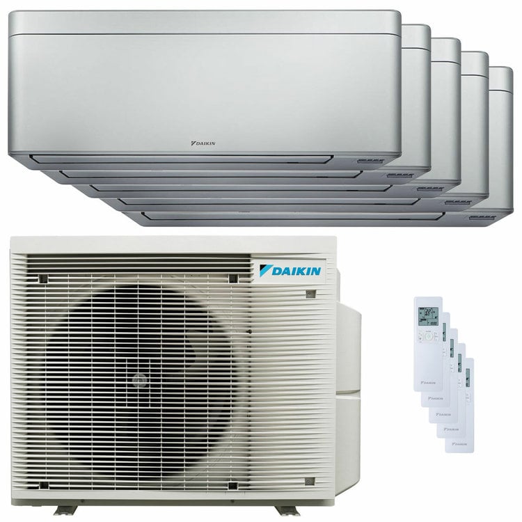 Condizionatore Daikin Stylish Silver penta split 7000+7000+9000+9000+12000 BTU inverter A++ wifi unità esterna 7.8 kW 