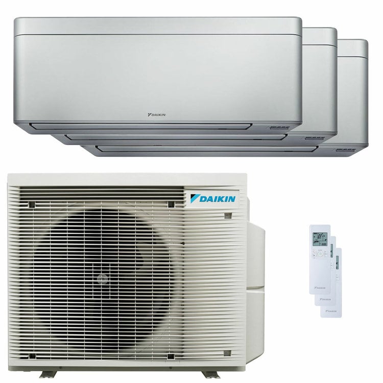 Condizionatore Daikin Stylish Silver trial split 12000+12000+18000 BTU inverter A++ wifi unità esterna 7.4 kW 