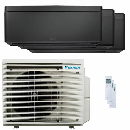 Condizionatore Daikin Stylish Total Black trial split 12000+12000+18000 BTU inverter A++ wifi unità esterna 7.4 kW 