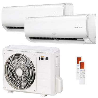 Condizionatore Ferroli Giada dual split 18000+18000 BTU inverter A wifi unità esterna 8,2 kW 