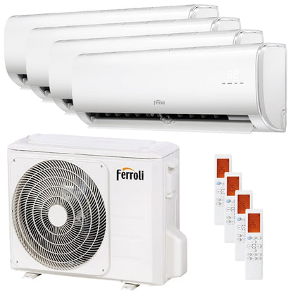 Condizionatore Ferroli Giada quadri split 9000+9000+9000+9000 BTU inverter A wifi unità esterna 8,2 kW 