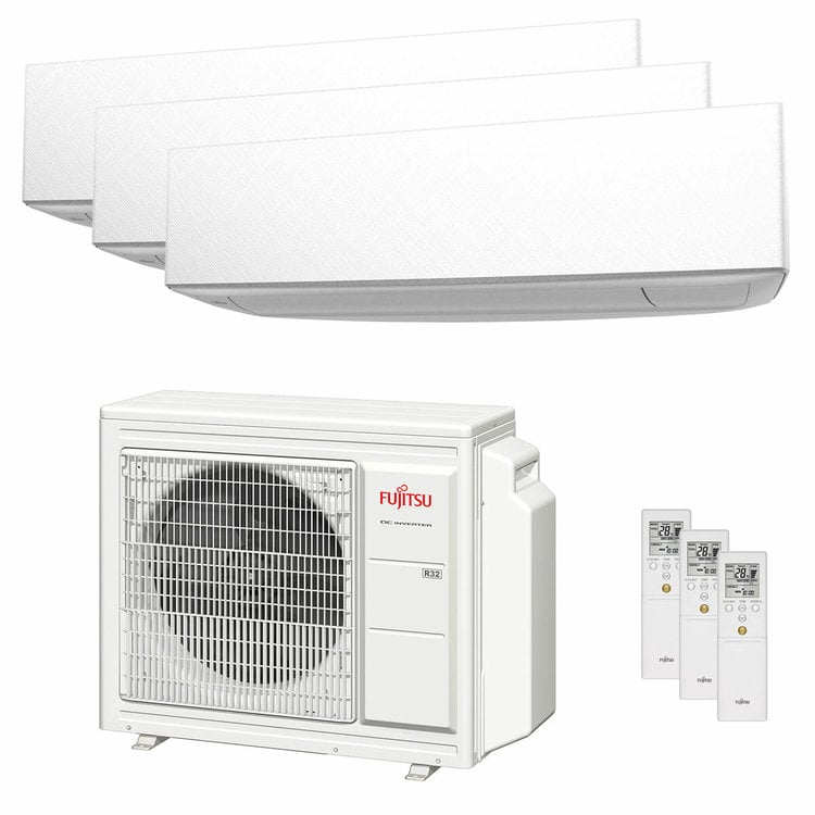 Condizionatore Fujitsu Serie KE WiFi trial split 7000+7000+7000 BTU inverter A+++ wifi unità esterna 5.4 kW 