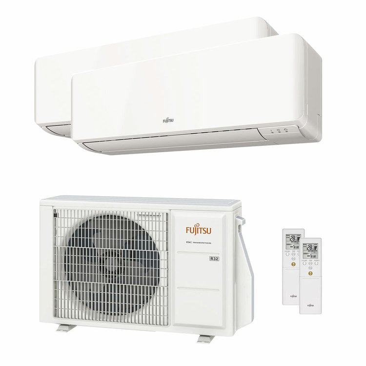 Condizionatore Fujitsu Serie KM WiFi dual split 7000+7000 BTU inverter A+++ unità esterna 4 kW 