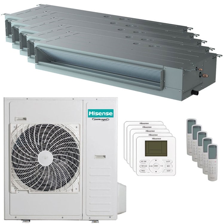 Condizionatore Hisense Canalizzabile ADT penta split 9000+9000+12000+12000+12000 BTU inverter unità esterna 12.5 kW 