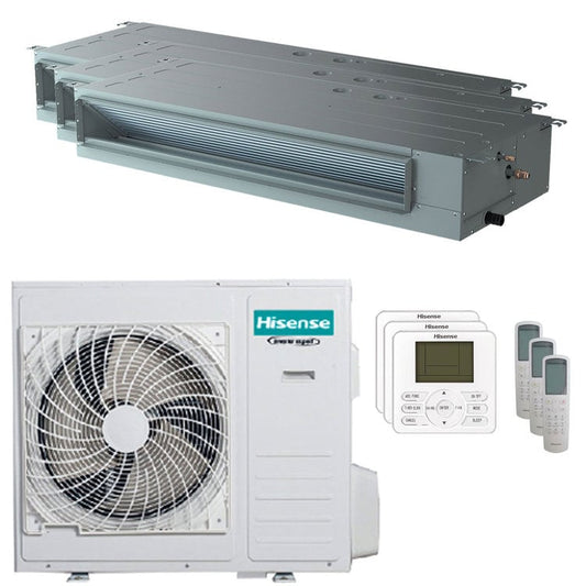 Condizionatore Hisense Canalizzabile ADT trial split 12000+12000+18000 BTU inverter A++ unità esterna 10 kW 