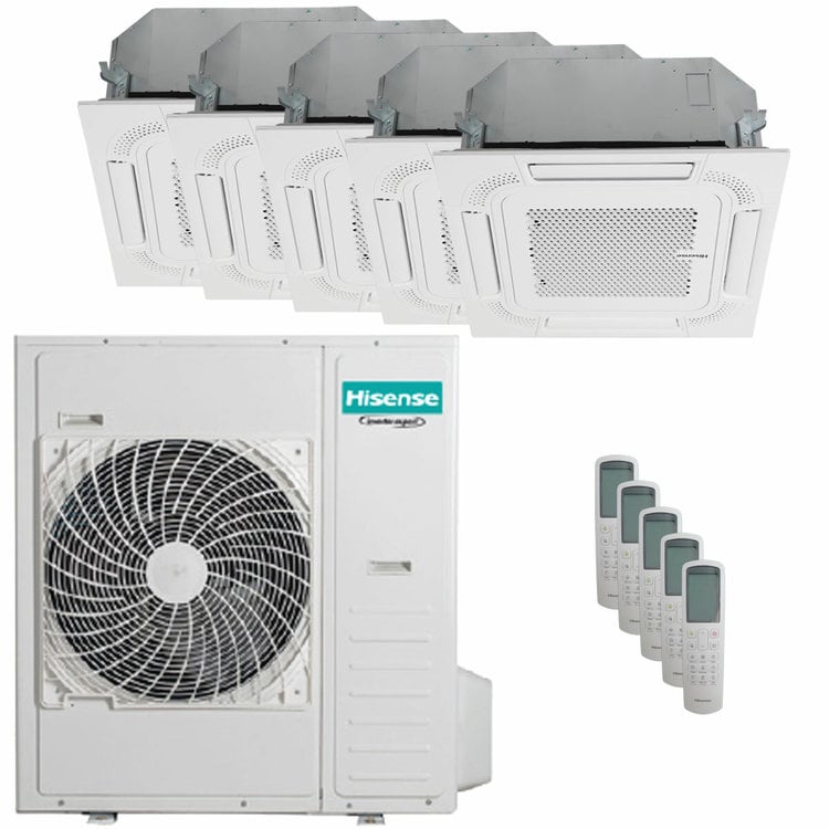 Condizionatore Hisense Cassetta ACT penta split 9000+9000+9000+12000+12000 BTU inverter unità esterna 12.5 kW 