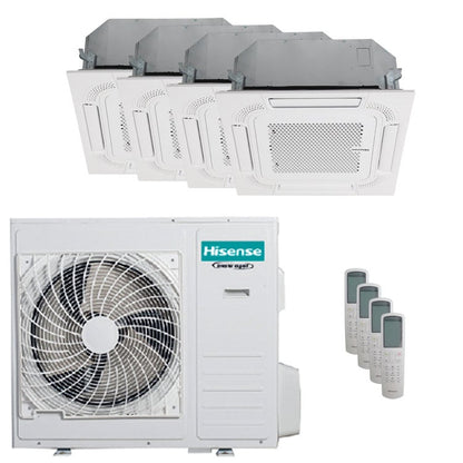 Condizionatore Hisense Cassetta ACT quadri split 12000+12000+12000+12000 BTU inverter A++ unità esterna 10 kW 