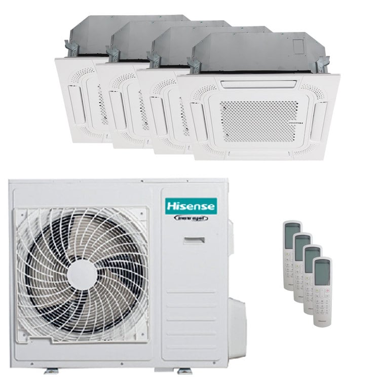 Condizionatore Hisense Cassetta ACT quadri split 12000+12000+12000+18000 BTU inverter A++ unità esterna 10 kW 