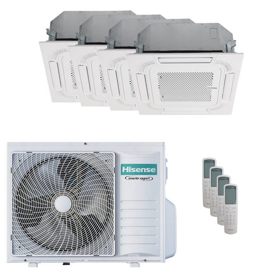 Condizionatore Hisense Cassetta ACT quadri split 9000+9000+9000+12000 BTU inverter A++ unità esterna 8 kW 2023 