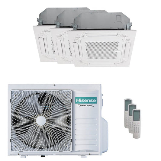 Condizionatore Hisense Cassetta ACT trial split 12000+12000+12000 BTU inverter A++ unità esterna 8 kW 2023