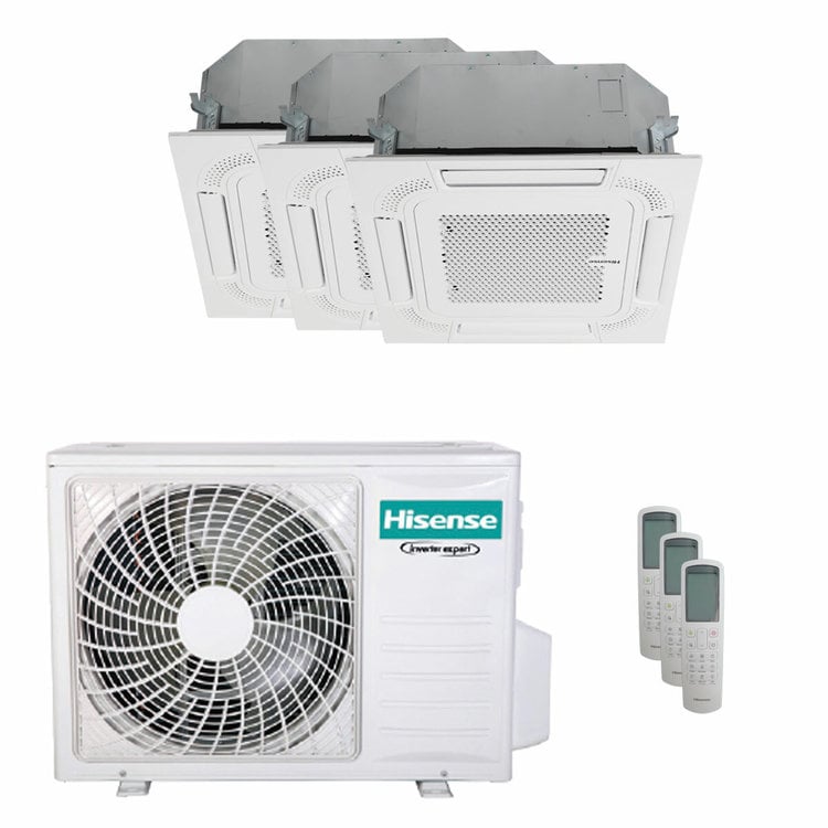 Condizionatore Hisense Cassetta ACT trial split 9000+12000+12000 BTU inverter A++ unità esterna 7 kW 