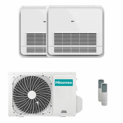 Condizionatore Hisense Console AKT dual split 12000+12000 BTU inverter A++ unità esterna 5 kW 