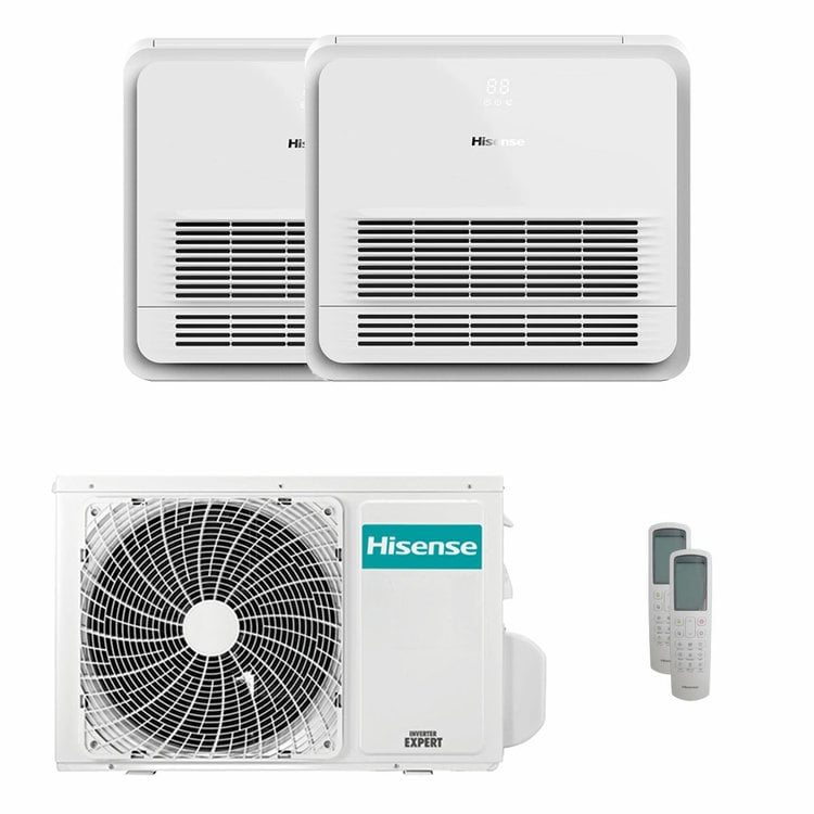 Condizionatore Hisense Console AKT dual split 9000+12000 BTU inverter A++ unità esterna 5 kW 