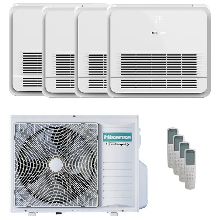 Condizionatore Hisense Console AKT quadri split 9000+9000+9000+9000 BTU inverter A++ unità esterna 8 kW 2023