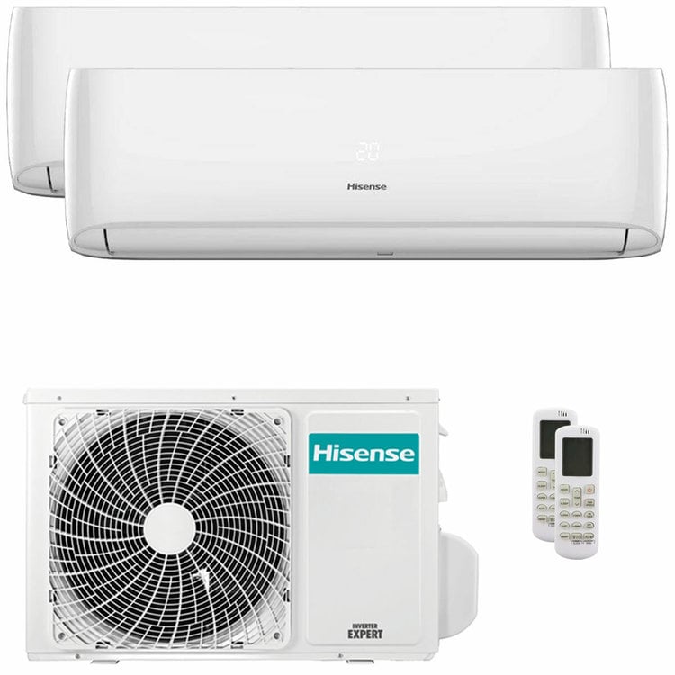 Condizionatore Hisense Hi-Comfort dual split 7000+9000 BTU inverter A++ wifi esterna 3,5 kW