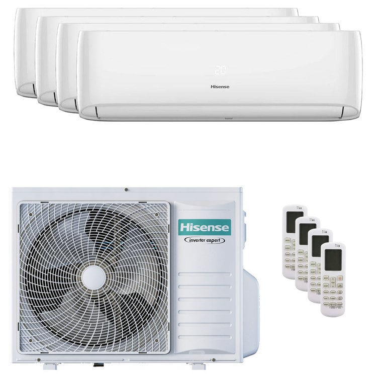 Condizionatore Hisense Hi-Comfort quadri split 7000+7000+12000+12000 BTU inverter A++ wifi unità esterna 8 kW 