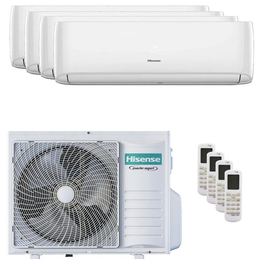 Condizionatore Hisense Hi-Comfort quadri split 7000+7000+7000+12000 BTU inverter A++ wifi unità esterna 8 kW 