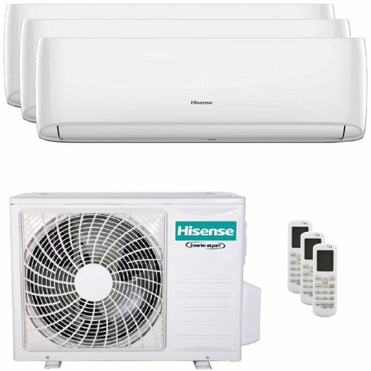 Condizionatore Hisense Hi-Comfort trial split 12000+12000+12000 BTU inverter A++ wifi unità esterna 7,0 kW