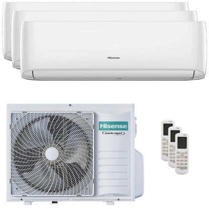 Condizionatore Hisense Hi-Comfort trial split 12000+12000+12000 BTU inverter A++ wifi unità esterna 8 kW 