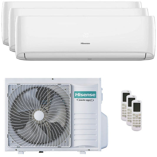 Condizionatore Hisense Hi-Comfort trial split 12000+12000+12000 BTU inverter A++ wifi unità esterna 8 kW 