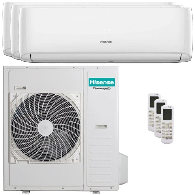 Condizionatore Hisense Hi-Comfort trial split 9000+9000+24000 BTU inverter wifi unità esterna 12,5 kW