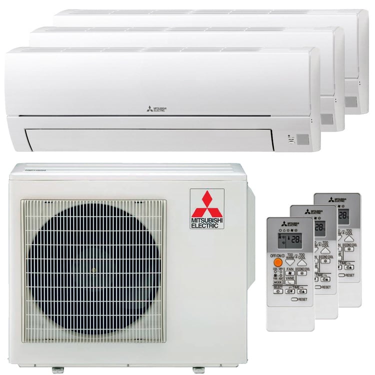 Condizionatore Mitsubishi Electric MSZ-HR trial split 9000+9000+12000 BTU inverter A++ esterna 5,0 kW