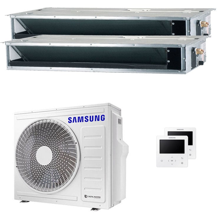 Condizionatore Samsung canalizzabile dual split 18000+18000 BTU inverter A++ unità esterna 8 kW