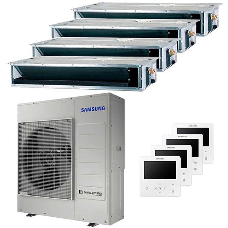 Condizionatore Samsung canalizzabile quadri split 12000+12000+12000+12000 BTU inverter A++ unità esterna 10 kW