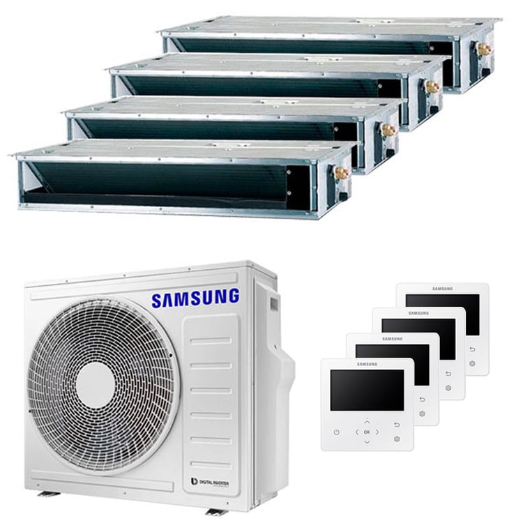 Condizionatore Samsung canalizzabile quadri split 9000+9000+9000+12000 BTU inverter A++ unità esterna 8 kW