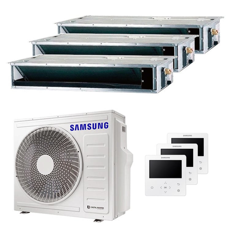 Condizionatore Samsung canalizzabile trial split 12000+12000+12000 BTU inverter A++ unità esterna 6,8 kW