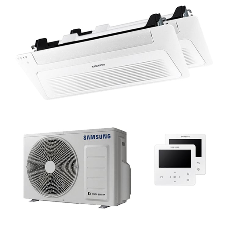 Condizionatore Samsung Cassetta WindFree 1 Via dual split 9000+12000 BTU inverter A+++ unità esterna 5,0 kW