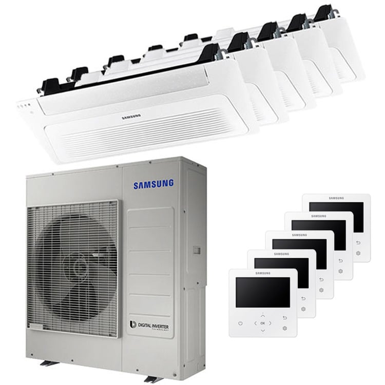 Condizionatore Samsung Cassetta WindFree 1 Via penta split 9000+12000+12000+12000+12000 BTU inverter A++ unità esterna 10,0 kW