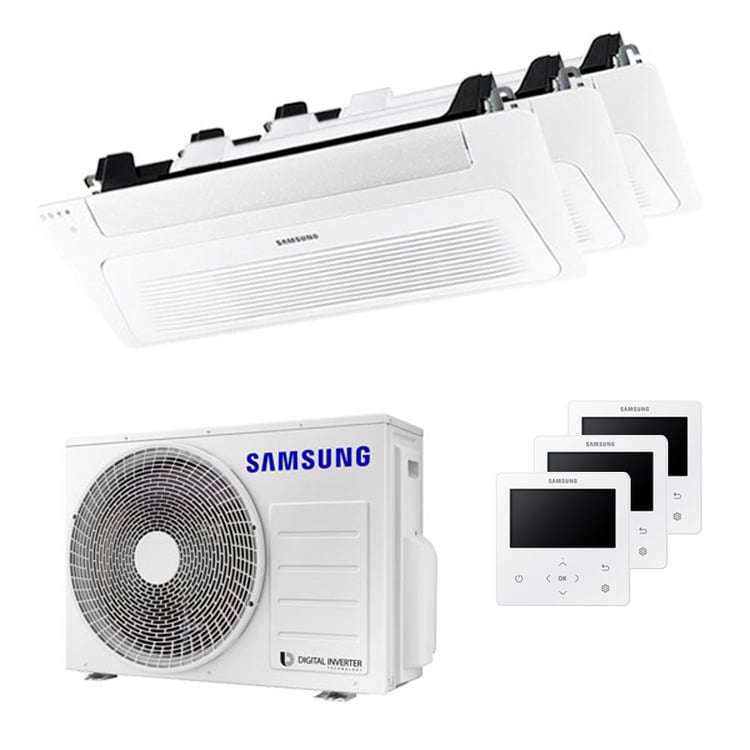 Condizionatore Samsung Cassetta WindFree 1 Via trial split 9000+9000+9000 BTU inverter A+++ unità esterna 5,2 kW