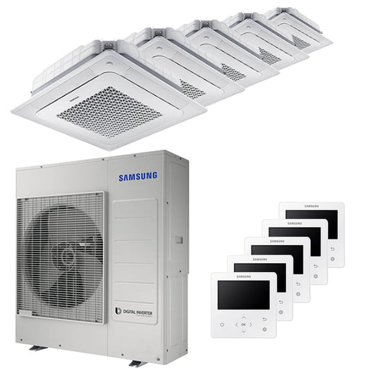 Condizionatore Samsung Cassetta Windfree 4 vie penta split 7000+12000+12000+12000+12000 BTU inverter A++ unità esterna 10,0 kW