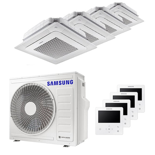 Condizionatore Samsung Cassetta Windfree 4 vie quadri split 7000+9000+12000+12000 BTU inverter A++ unità esterna 8,0 kW