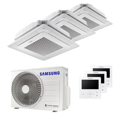 Condizionatore Samsung Cassetta Windfree 4 vie trial split 9000+9000+12000 BTU inverter A+++ unità esterna 5,2 kW