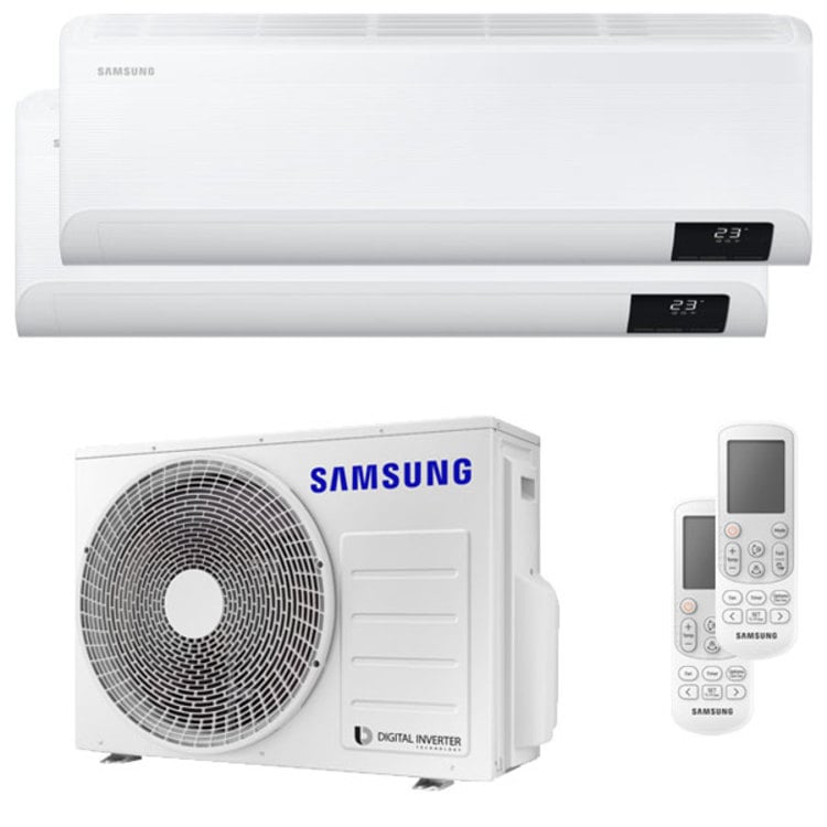 Condizionatore Samsung Cebu Wi-Fi dual split 7000+18000 BTU inverter A++ wifi unità esterna 5,2 kW